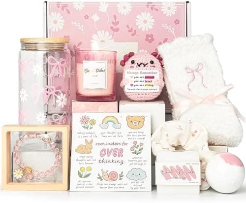 Gifts for Teen Girls, Teen Girl Gifts Trendy Stuff, Easter Basket Stuffers For Teens Tween Girls, Teenage, Daughter, Sister, Best Friend Birthday Basket for Women Sweet 16th 18th 21st Box Set (Pink)