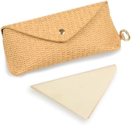 TOBETOPTOOLER Straw Sunglasses Case Hard Shell Glasses Eyeglass Travel Pouch Women Men Eyewear Organizer Holder with Clip