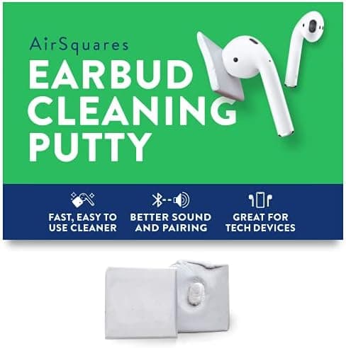 AirSquares Earbud Cleaning Putty, AirPods Cleaning Kit, Safely Remove Ear Wax, Dirt & Gunk from Wireless & Bluetooth Earpods, Earbuds, Headphones, Earphone, Hearing Aids & More (White,12 Pack)