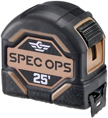Spec Ops Tools 25-Foot Tape Measure, 1" Double-Sided Blade, Military-Grade Composite Case, 3% Donated to Veterans