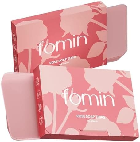 FOMIN - Antibacterial Paper Soap Sheets for Hand Washing - (200 Sheets) Rose Portable Travel Soap Sheets, Dissolvable Camping Mini Soap, Portable Hand Soap sheet