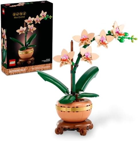 LEGO Botanicals Mini Orchid Building Set - Artificial, Fake Orchid for Home Decor, Adults Ages 18+ - Gift for Birthdays - Indoor Plant Decorations for Table, Desk, Office - 10343