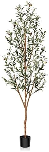 Kazeila Artificial Olive Tree 6FT Tall Faux Silk Plant for Home Office Decor Indoor Fake Potted Tree with Wood Branches and Fruits
