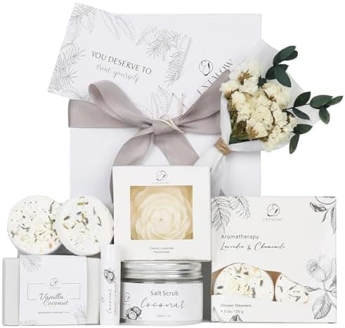 EXTALOW Spa Gifts for Women Bath and Body Gift Basket Mothers Day Gifts Coconut Lavender Home Spa Set Self Care Gift for Mom Sister Her Wife Birthday Gifts Spa Kit Care Package Thank You Gift