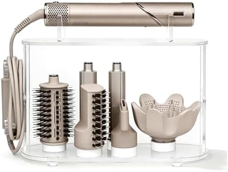 Affogato Storage Holder Compatible with Shark FlexStyle HD430C, Desktop Organizer for Storage Attachments, Acrylic Hairdryer Rack with Cord Hanger for Accessories Curlers Brushes Diffuser