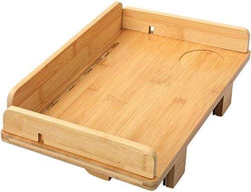 Amada Bedside Shelf for Bed with Cable Management & Cup Holder, Versatile Use as Snack Bedside Table, Tablet Holder, Easy Assemble Organizer for USB Cable, Earphone and Tissue