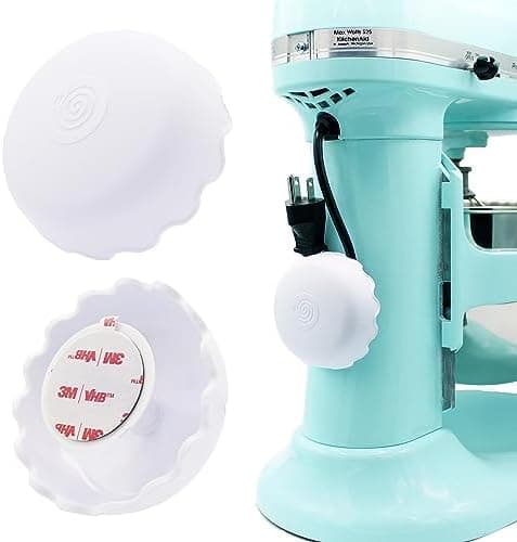 2-Pack Patented Heat-Resistant Cord Organizer for Appliances, Kitchen, Computers & More | Stick-On Cord Wrappers with Flexible Base, Secure Scalloped Edge, White (3 x 1.5 Inches)