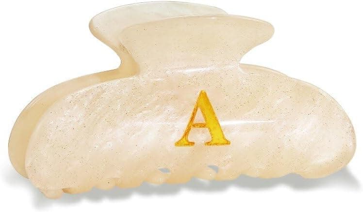 Fohufo Easter Basket Stuffers for Teens Women - Initial Cute Hair Clips, Hair Claw Clips, Fashion Glitter Claw Clip Durable Hair Clips, Birthday Gifts Easter Basket Stuffers for Women Teens - Letter A