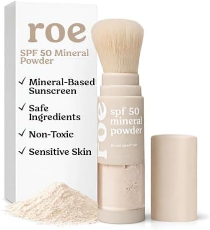 Roe Wellness- Kids SPF 50 Brush On Mineral Sunscreen Powder EWG, Reef-Friendly, Easy to Apply for Kids, Babies & Parents