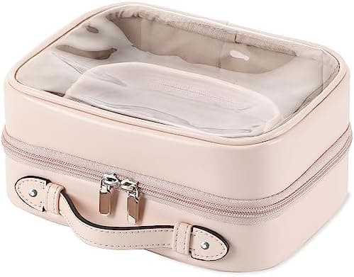 Veki Transparent Makeup Bag Travel Cosmetic Bags Case Waterproof Toiletries Bag Large Capacity Open Storage Bags Organizer With Zipper, Portable Make Up Organizer for Women and Girls