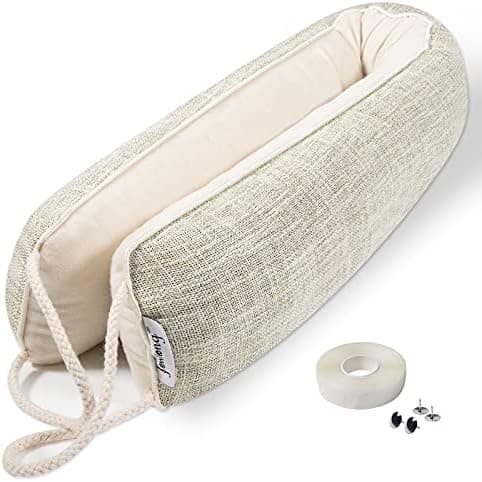 fowong Under Door Draft Stopper for Bottom of Door 38 Inch Weighted Draft Stopper Block Cold Air/Wind/Noise, Oatmeal