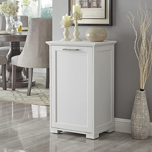 OLD CAPTAIN Tilt-Out Laundry Sorter Cabinet/Wooden Tilt Out Trash Cabinet, with Negative ion and deodorizing Function to Ensure The Cleanliness of The Kitchen Trash can(White)