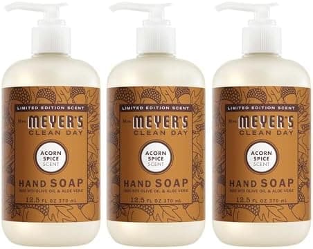MRS. MEYER'S CLEAN DAY Hand Soap, Acorn Spice Scent, 12.5 Fl Oz Bottle - 3 Pack